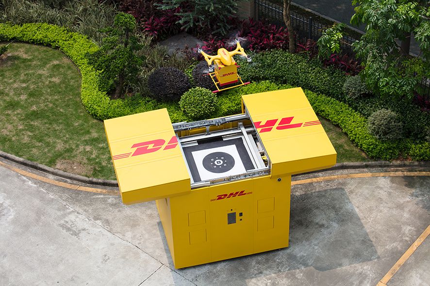 DHL Express lanza su primer servicio de entrega con drones urbanos, inteligentes y totalmente automatizados