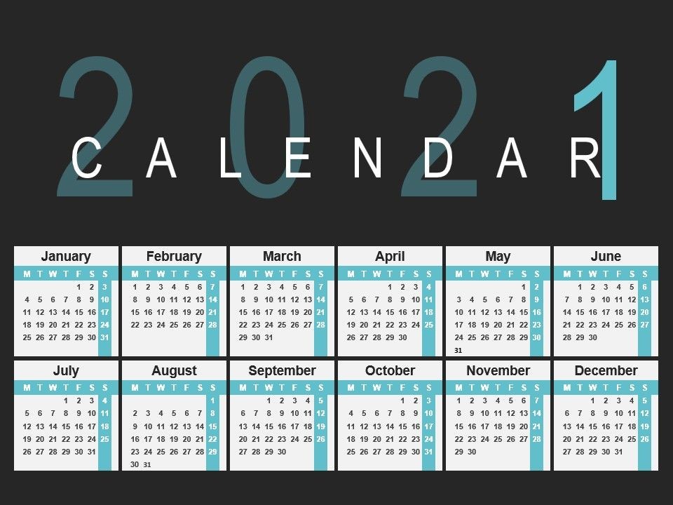 4. Calendar 2021 Design PPT Slide.