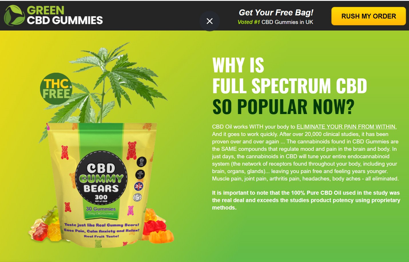 Green CBD Gummies UK (United Kingdom) – Stop Smoking, 300mg Gummy Bears &  FDA Approved? – Business