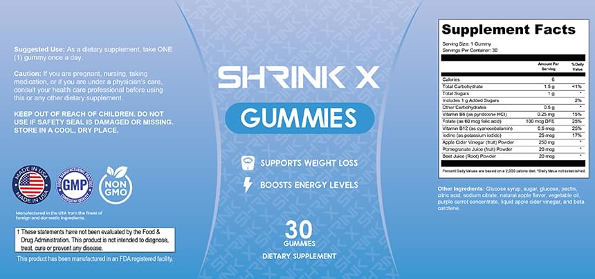 Shrink X Ingredients 90520